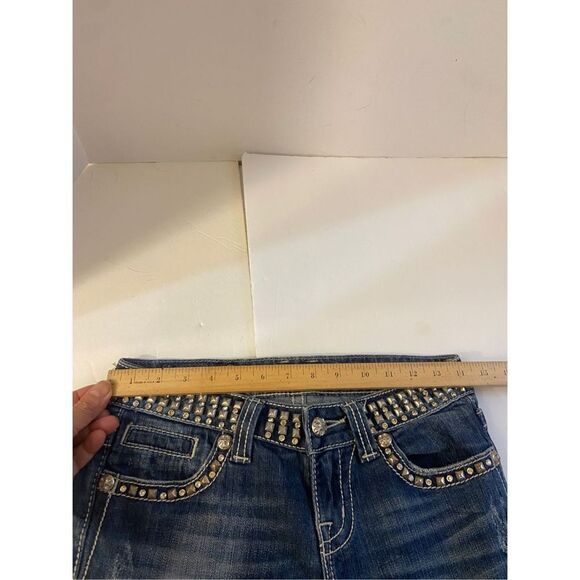 Miss Me blue denim jeans size 26 studs bling JP5130st - Picture 7 of 9